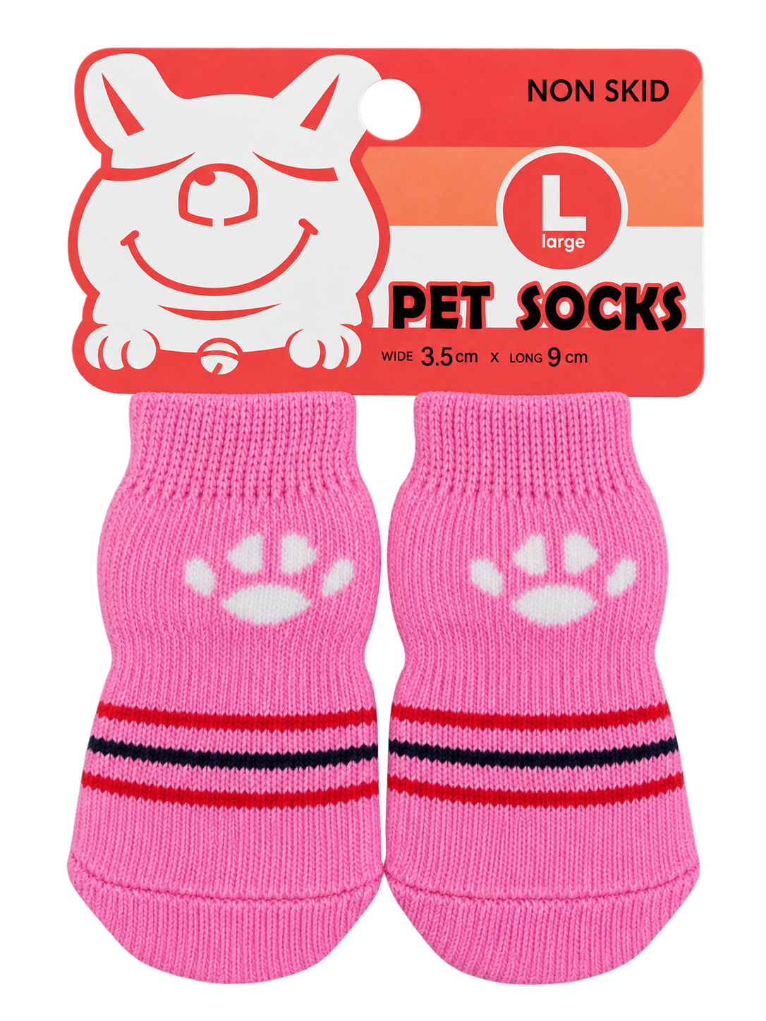 Medias para mascota talla L, diseño Huellitas rosadas