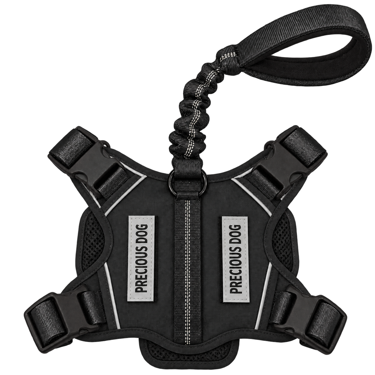 Pechera Precious Dog en Negro con correa integrada