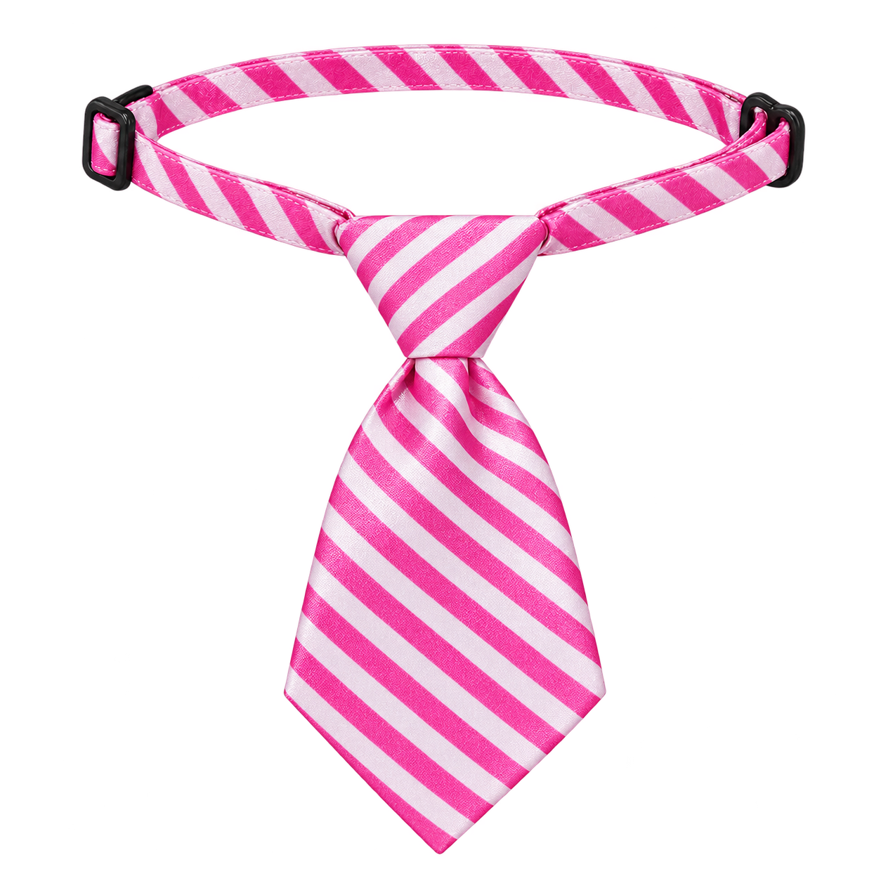 Corbata para mascota con rayas rosadas y blancas