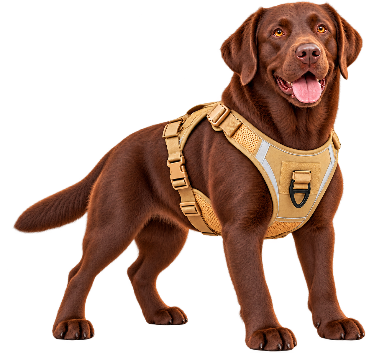 Perro café con la Pechera Militar en Beige