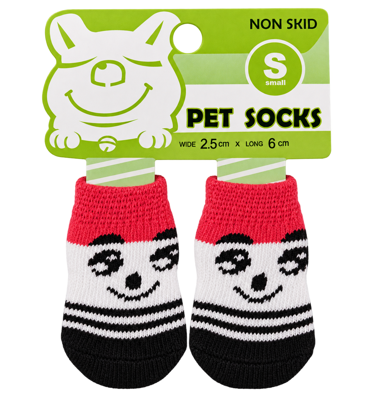Medias para mascota talla S, diseño Panda rojo