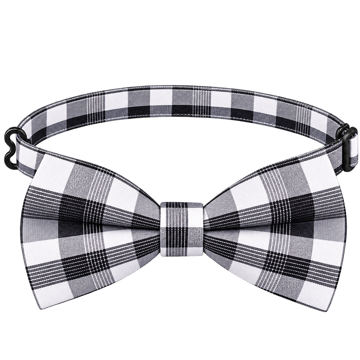 Corbatín para mascota con cuadros blanco y negro