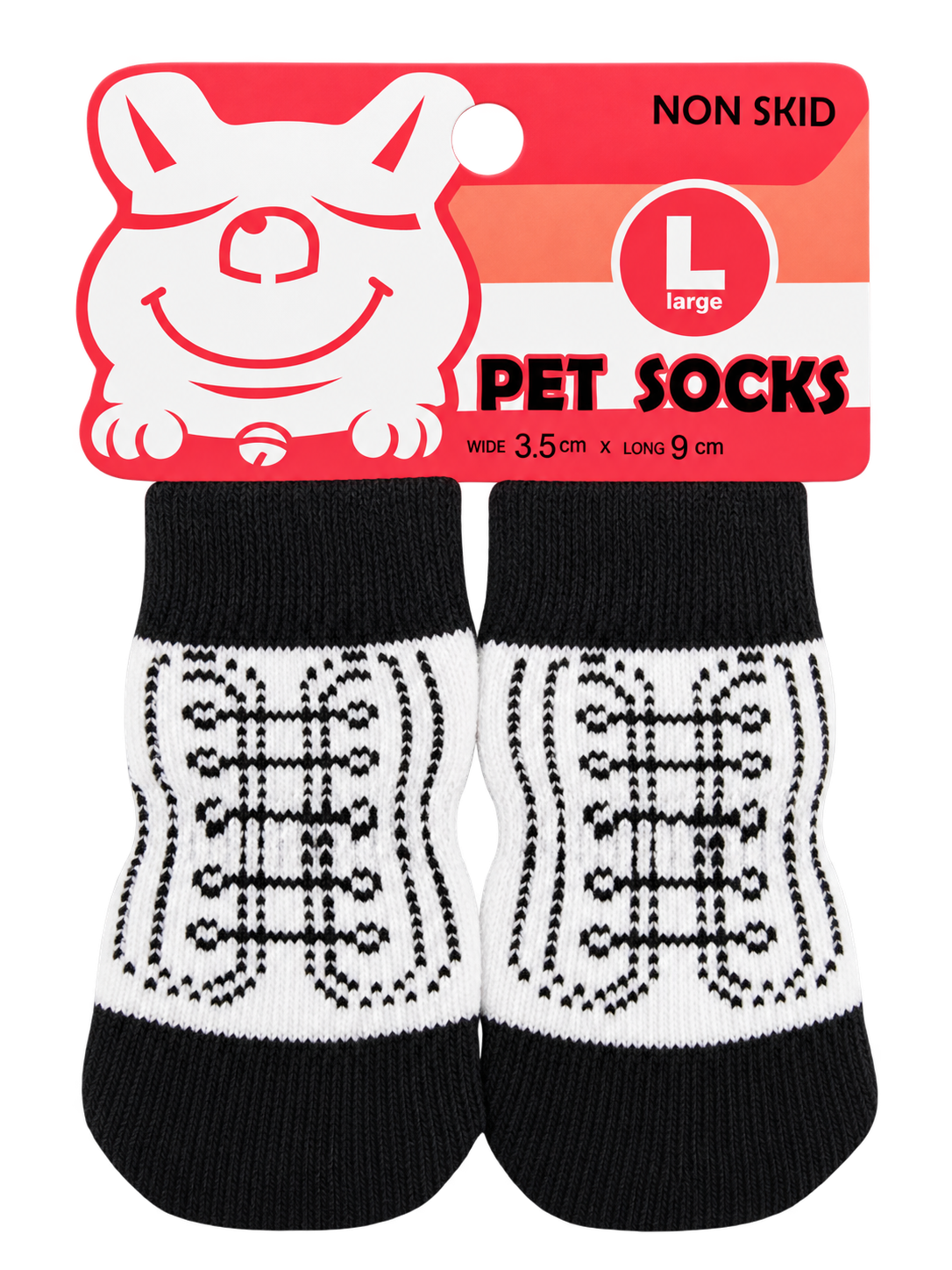 Medias para mascota talla L, diseño Geométrico blanco y negro