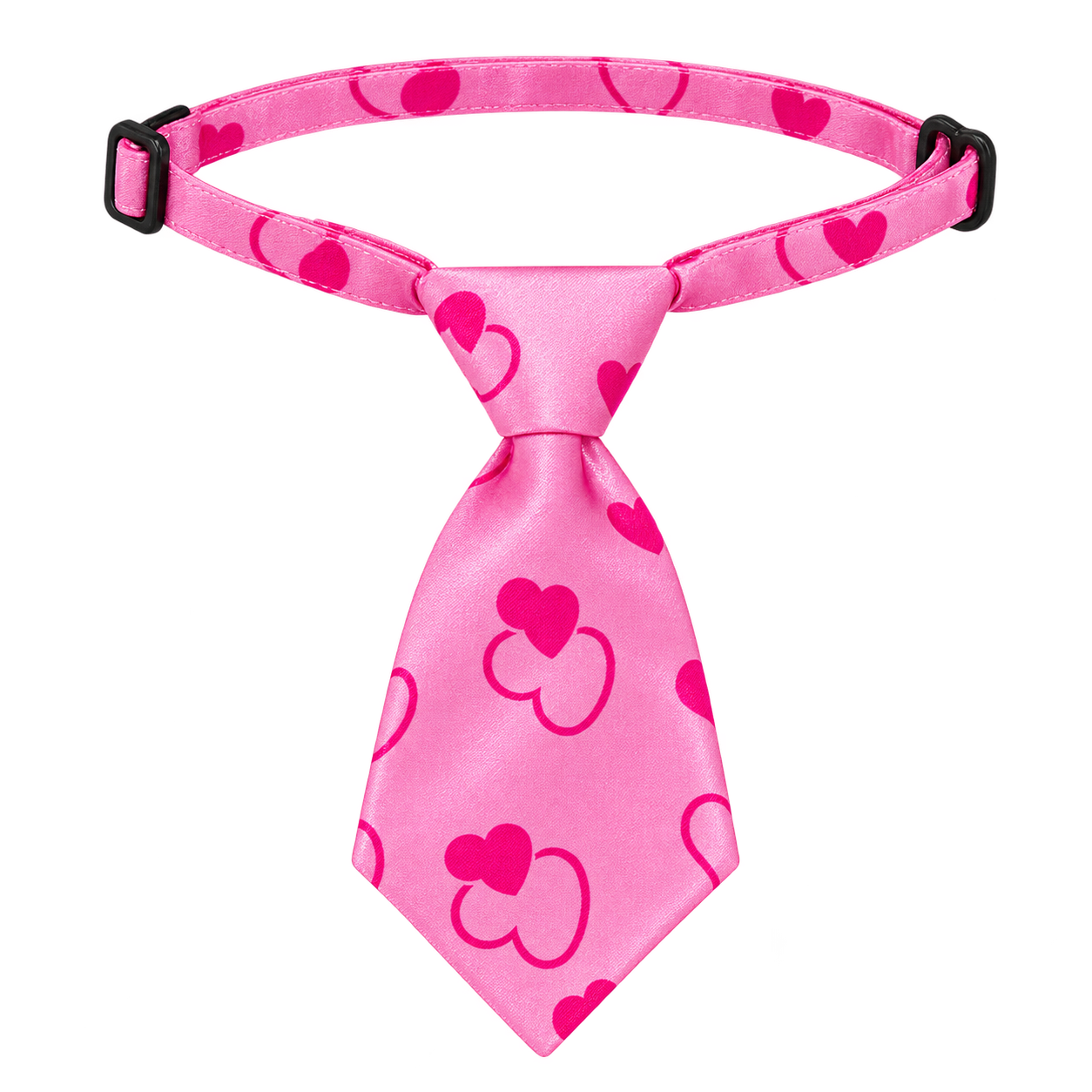 Corbata para mascota rosada con corazones